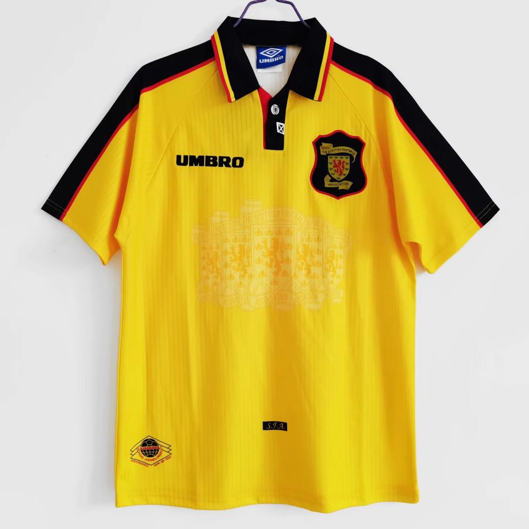 AAA Quality Scotland 96/98 Away Yellow Soccer Jersey